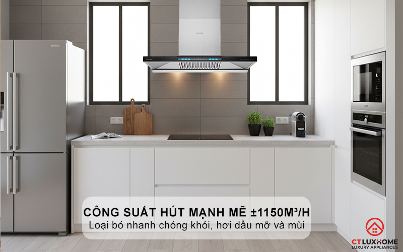Công suất hút mạnh mẽ ±1150m³/h