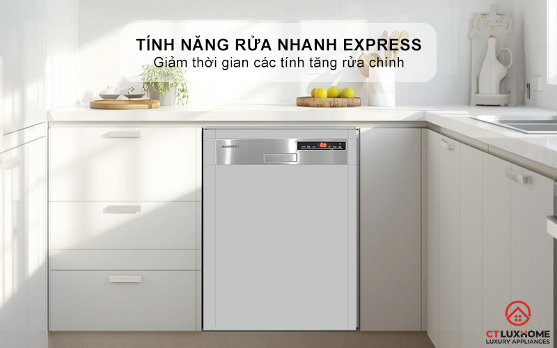 Tính năng rửa nhanh Express giúp tăng tốc độ rửa, giảm thời gian các tính tăng rửa chính