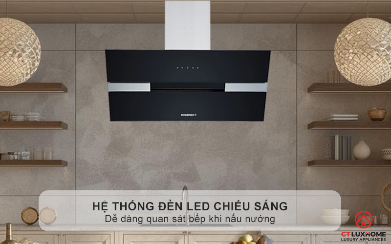 Hệ thống đèn LED chiếu sáng, dễ dàng quan sát bếp khi nấu nướng