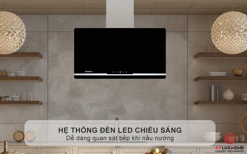 Hệ thống đèn LED chiếu sáng, dễ dàng quan sát bếp khi nấu nướng