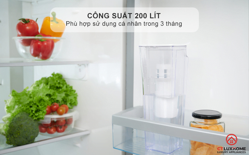 Công suất 200 lít phù hợp sử dụng cá nhân trong 3 tháng