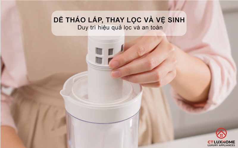 Dễ tháo lắp, thay lọc và vệ sinh bình