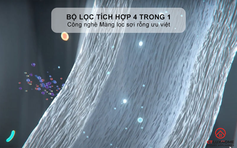 Bộ lọc tích hợp 4 trong 1 với công nghệ Màng lọc sợi rỗng ưu việt