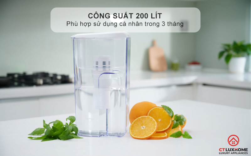 Công suất 200 lít phù hợp sử dụng cá nhân trong 3 tháng