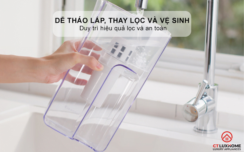 Dễ tháo lắp, thay lọc và vệ sinh bình