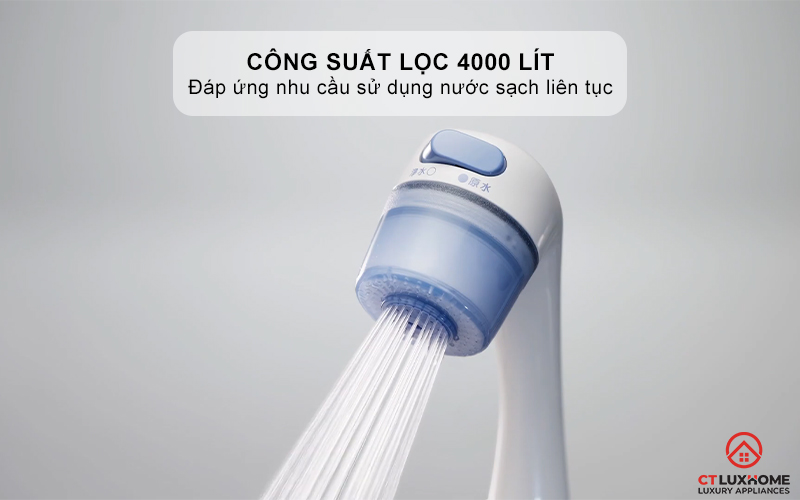 Công suất lọc 4.000 lít cho 2 tháng sử dụng