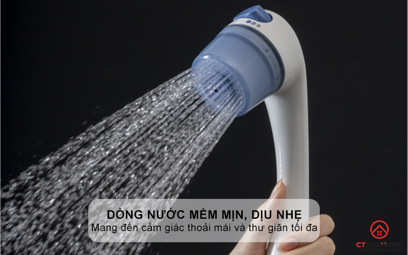 Thiết kế vòi sen cho dòng nước mềm mịn, dịu nhẹ