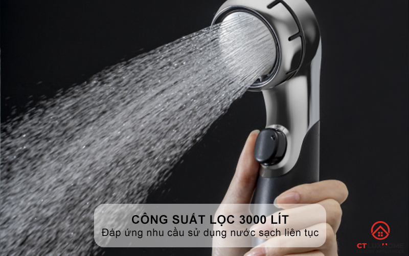 Công suất lọc 3.000 lít cho 1 tháng sử dụng