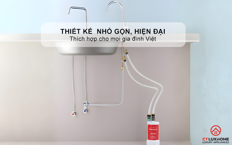 Máy lọc nước Cleansui EU103 thiết kế nhỏ gọn, thích hợp cho mọi gia đình Việt