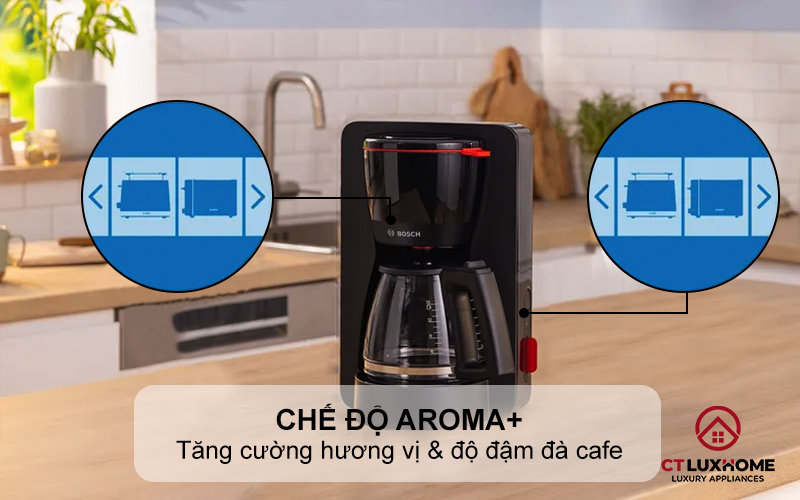 Chế độ Aroma+ tăng cường hương vị & độ đậm đà cafe