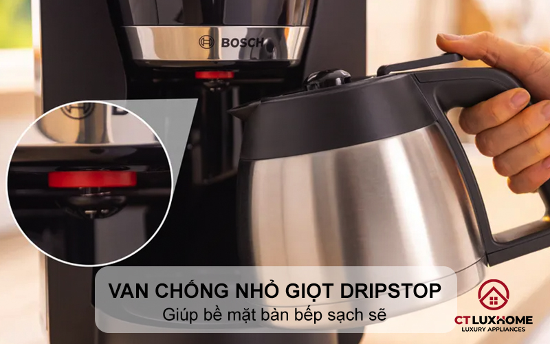 Van chống nhỏ giọt DripStop khi tháo bình