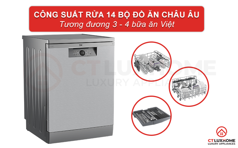 MÁY RỬA BÁT ĐỘC LẬP BEKO BDFN26430XC - 14 BỘ 2