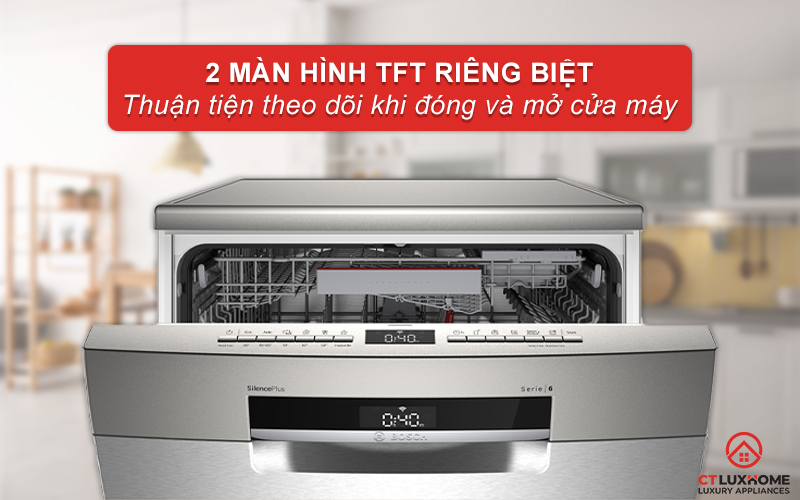 Thuận tiện theo dõi hoạt động máy hơn với 2 màn hình hiển thị TFT.