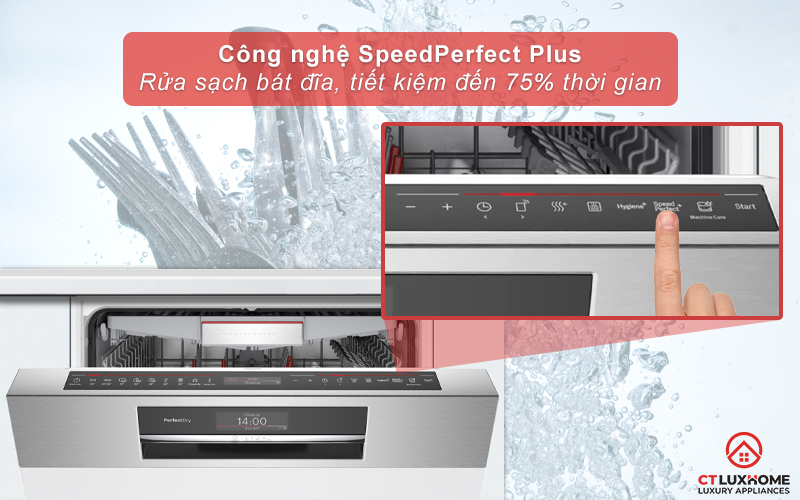 Tính năng SpeedPerfect Plus cho phép rửa nhanh hơn.