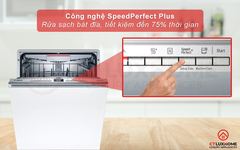 Tính năng Speed Perfect Plus cho phép giảm tối đa 75% thời gian rửa