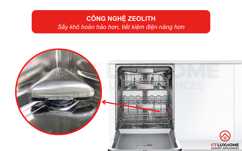 Công nghệ Zeolith giúp bát đĩa khô hoàn hảo hơn và tiết kiệm điện hơn