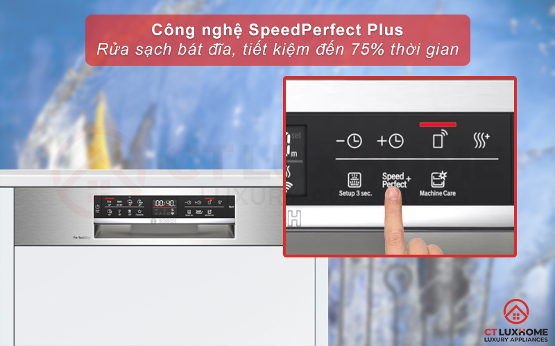 Tiết kiệm đến 75% thời gian rửa với tính năng SpeedPerfect Plus.