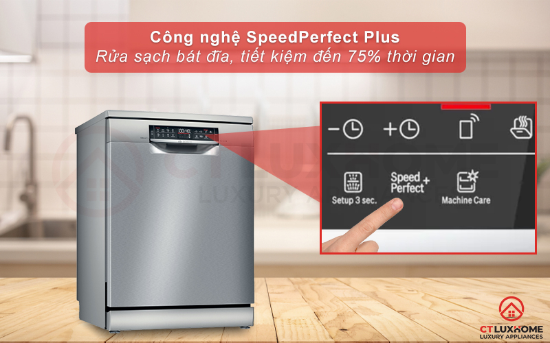 Tiết kiệm đến 75% thời gian rửa với tính năng SpeedPerfect Plus