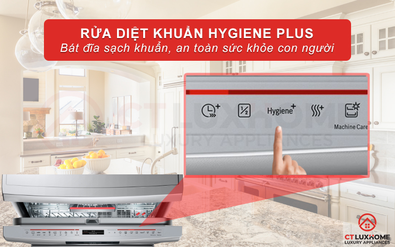 Chức năng Hygiene Plus có thể kết hợp với các chương trình rửa thường, mang lại hiệu quả diệt khuẩn tối đa