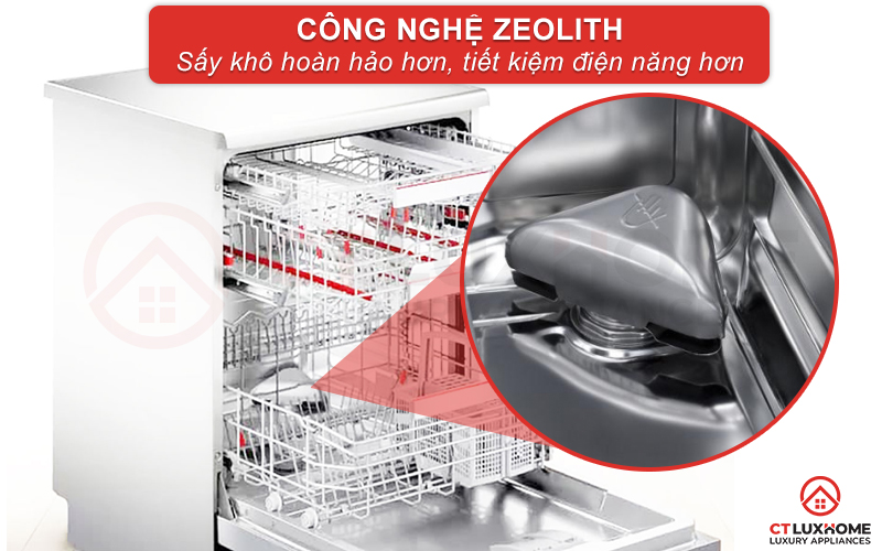 Công nghệ Zeolith giúp bát đĩa khô hoàn hảo và tiết kiệm điện năng hơn