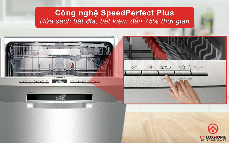 SpeedPerfect Plus giúp tăng tốc độ rửa, tiết kiệm đến 75% thời gian