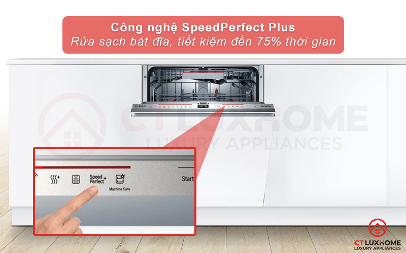Chức năng SpeedPerfect Plus tăng tốc độ rửa, tiết kiệm thời gian lên đến 75%