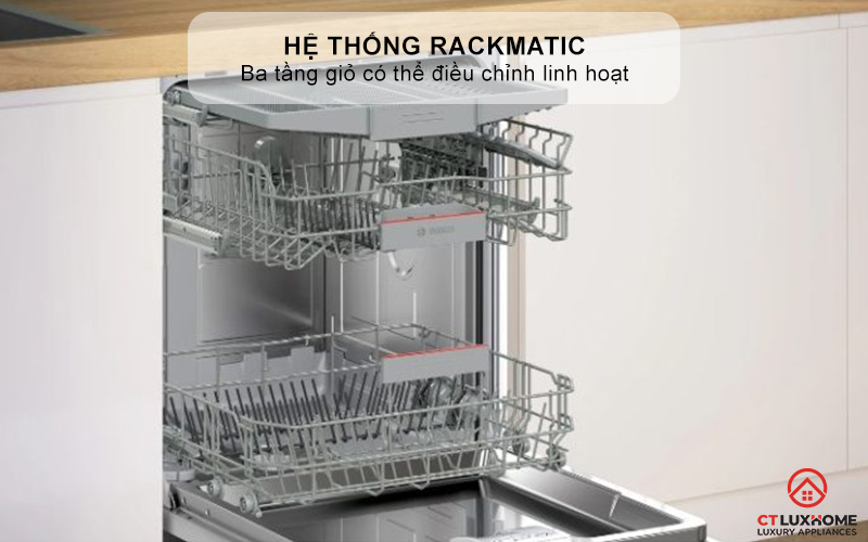 Hệ thống RackMatic với ba tầng giỏ
