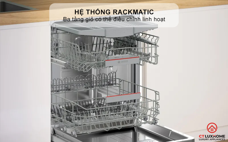 Hệ thống RackMatic với ba tầng giỏ