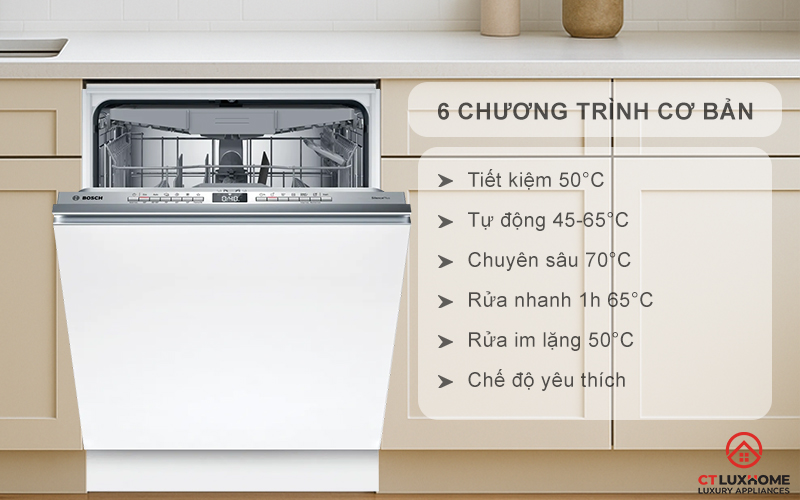 Tùy chọn đa dạng 6 chương trình rửa cơ bản phục vụ nhu cầu sử dụng