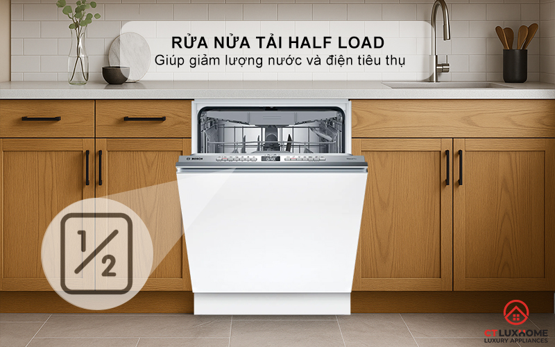 Rửa nửa tải Half load vô cùng tiện lợi
