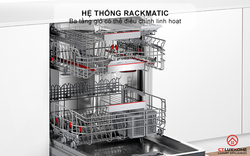 Hệ thống RackMatic với ba tầng giỏ