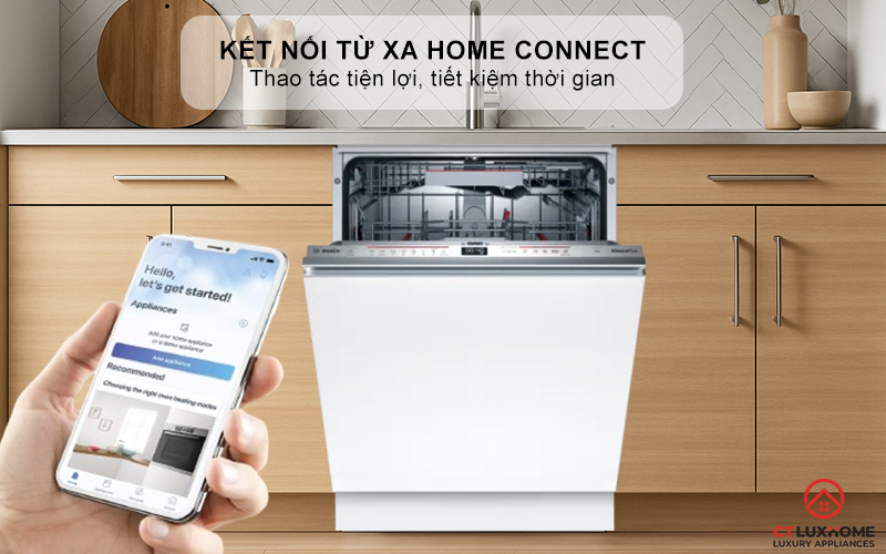 Kết nối từ xa “Home connect” giúp thao tác tiện lợi, tiết kiệm thời gian