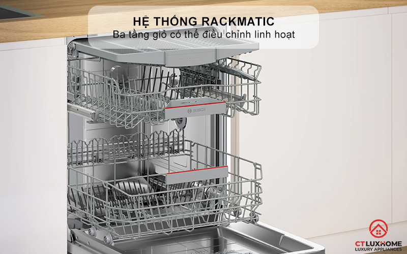 Hệ thống RackMatic với ba tầng giỏ