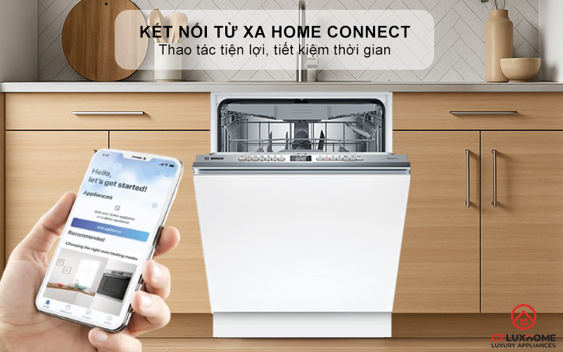 Kết nối từ xa “Home connect” giúp thao tác tiện lợi, tiết kiệm thời gian