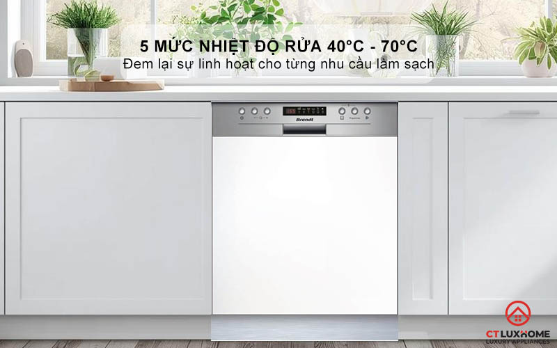 5 mức nhiệt độ rửa 40°C - 70°C