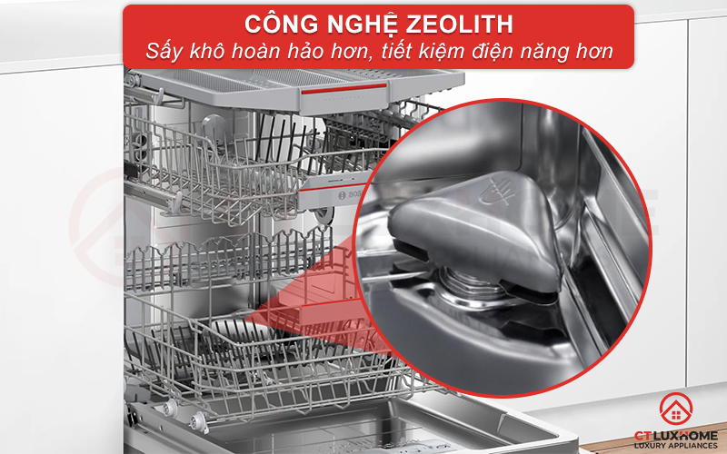 Công nghệ sấy Zeolith giúp bát đĩa khô hơn và tiết kiệm điện hơn.