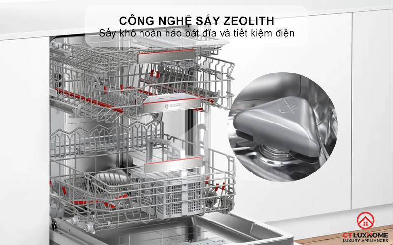 Công nghệ Zeolith mang đến khả năng sấy khô hoàn hảo và tiết kiệm điện năng