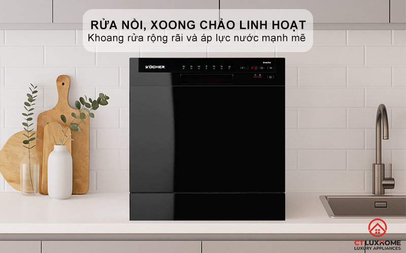 Có thể rửa nồi, xoong chảo linh hoạt