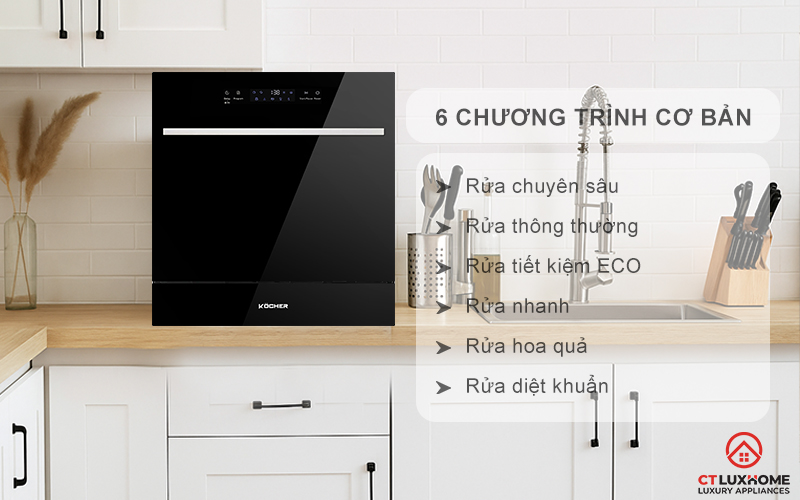 Tùy chọn đa dạng 6 chương trình rửa cơ bản phục vụ nhu cầu sử dụng