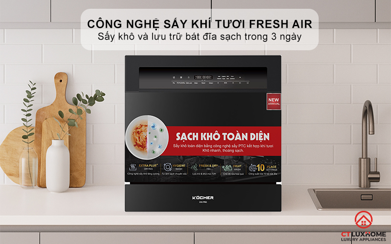 Tích hợp công nghệ sấy khí tươi Fresh Air và lưu trữ 3 ngày