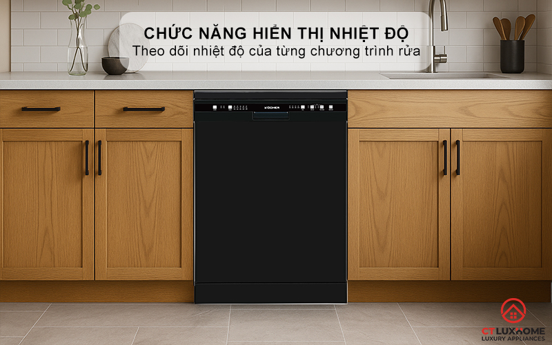 Chức năng hiển thị nhiệt độ từng chương trình rửa