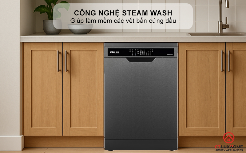 Công nghệ Steam Wash giúp làm mềm các vết bẩn cứng đầu