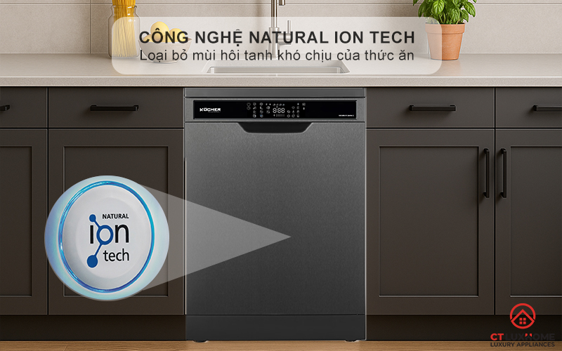 Công nghệ Natural ion tech giúp loại bỏ mùi hôi tanh khó chịu của thức ăn