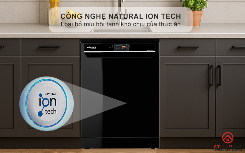 Công nghệ Natural ion tech giúp loại bỏ mùi hôi tanh khó chịu của thức ăn