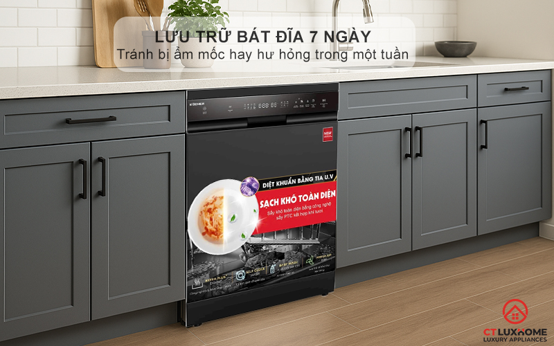 Chế độ khử khuẩn và lưu trữ bát đĩa 7 ngày