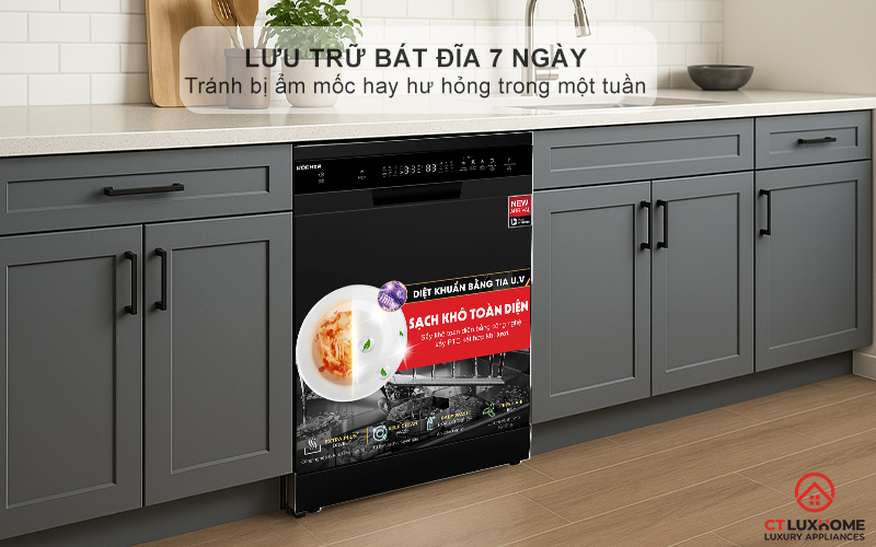 Chế độ khử khuẩn và lưu trữ bát đĩa 7 ngày