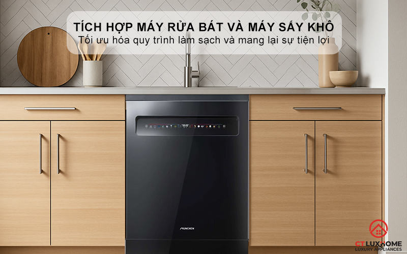 Thiết kế tích hợp máy rửa bát và máy sấy khô