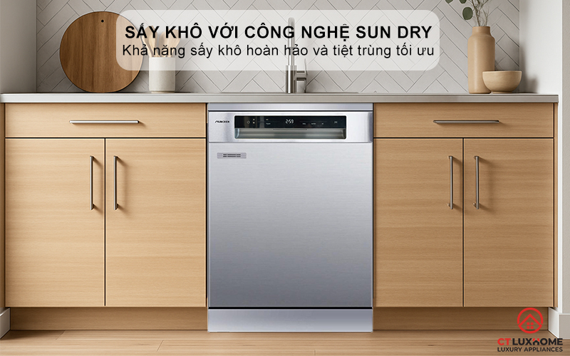 Diệt khuẩn, sấy khô tuyệt đối với công nghệ Sun Dry