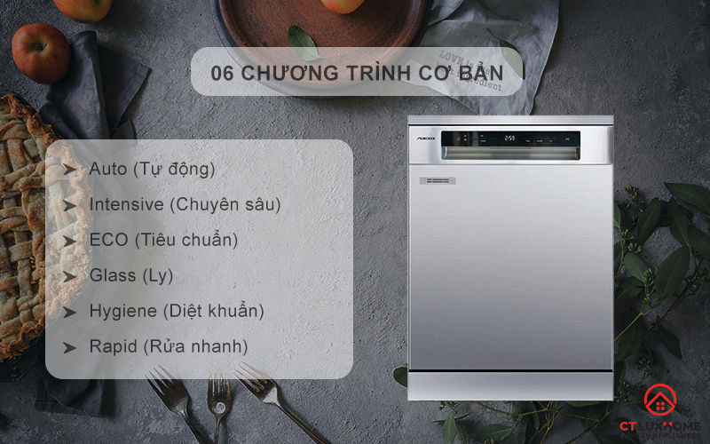 Tùy chọn đa dạng 06 chương trình rửa cơ bản phục vụ nhu cầu sử dụng