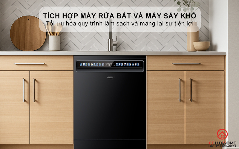 Thiết kế tích hợp máy rửa bát và máy sấy khô